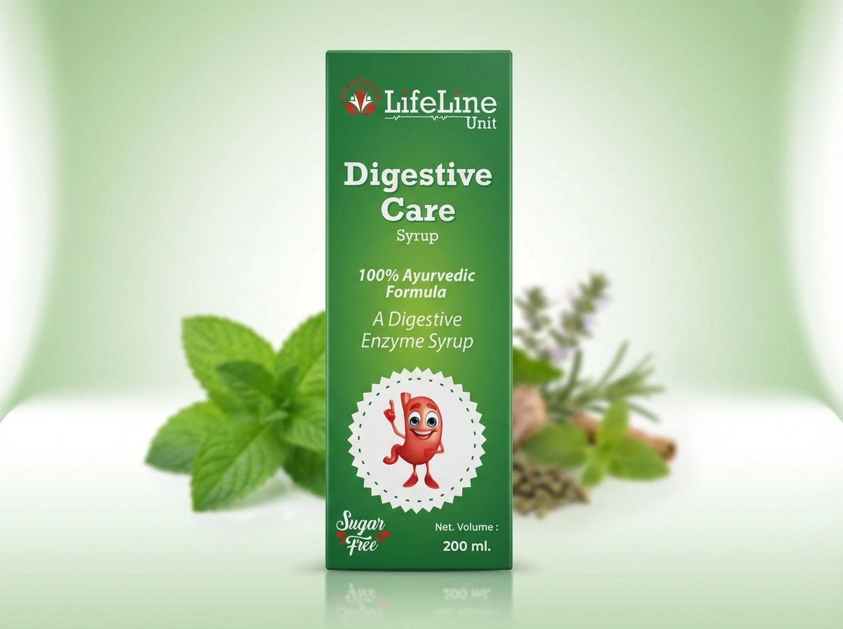 Life Line Unit Digestive Care Syrup 100% Ayurvedic Formula A Digestive Enzyme Syrup Sugar Free Net Volume 200 Ml